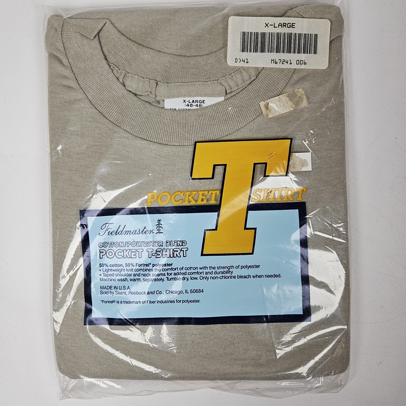 VTG Fieldmaster Pocket T Shirt Mens XL New NOS USA Made Sears Single Stitch 