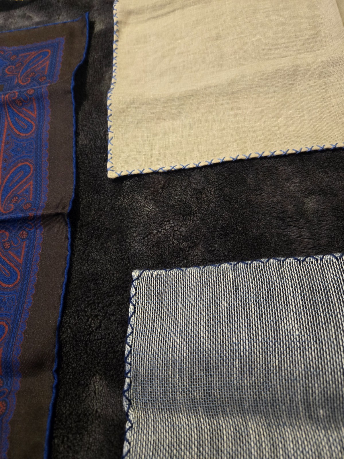 Fort belvedere silk italian and/or linen hand rolled pocket squares men