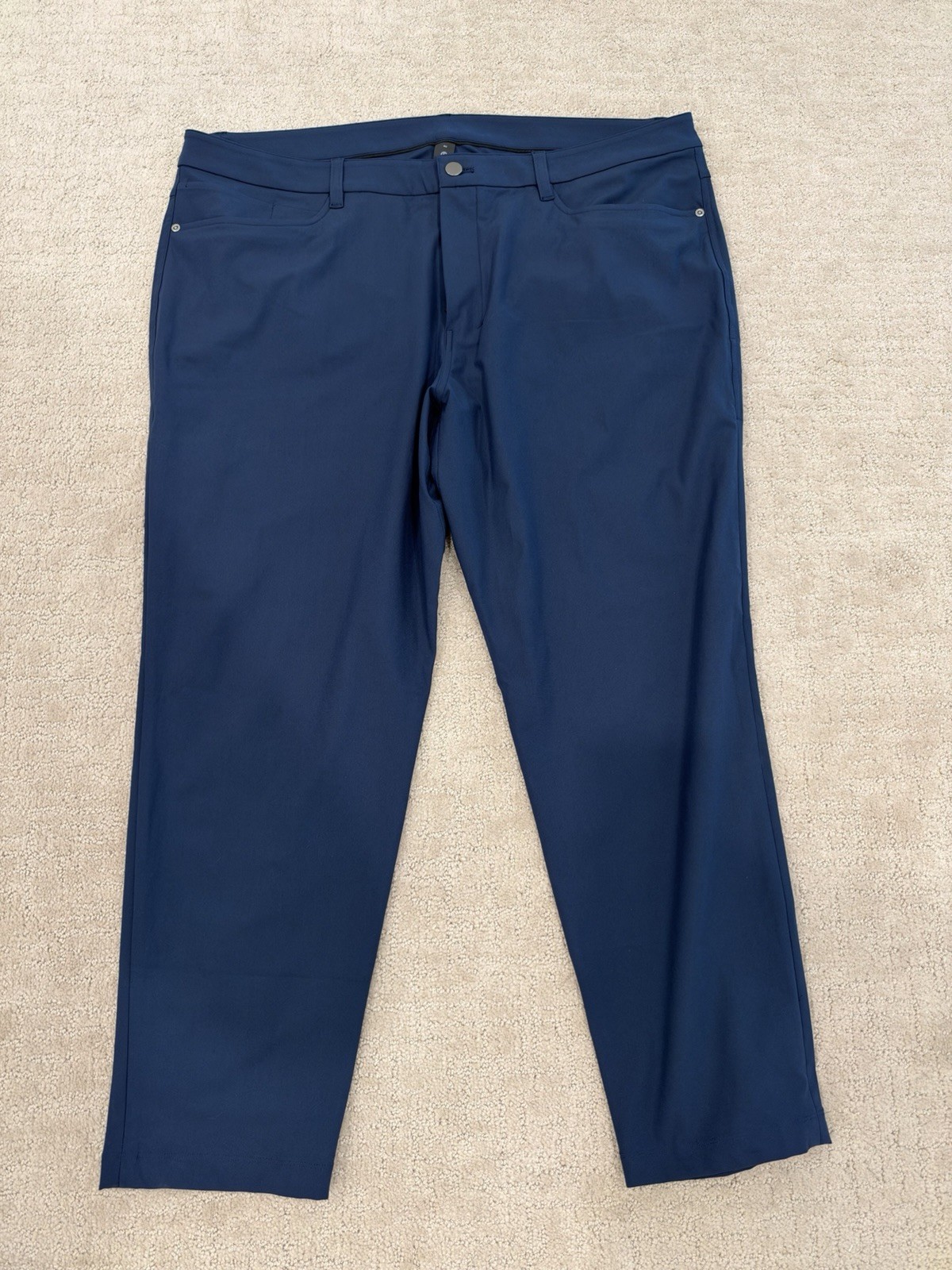 Lululemon Men\'s ABC Pants Slim Fit, 5-Pocket, Navy Blue, Warpstreme Stretch