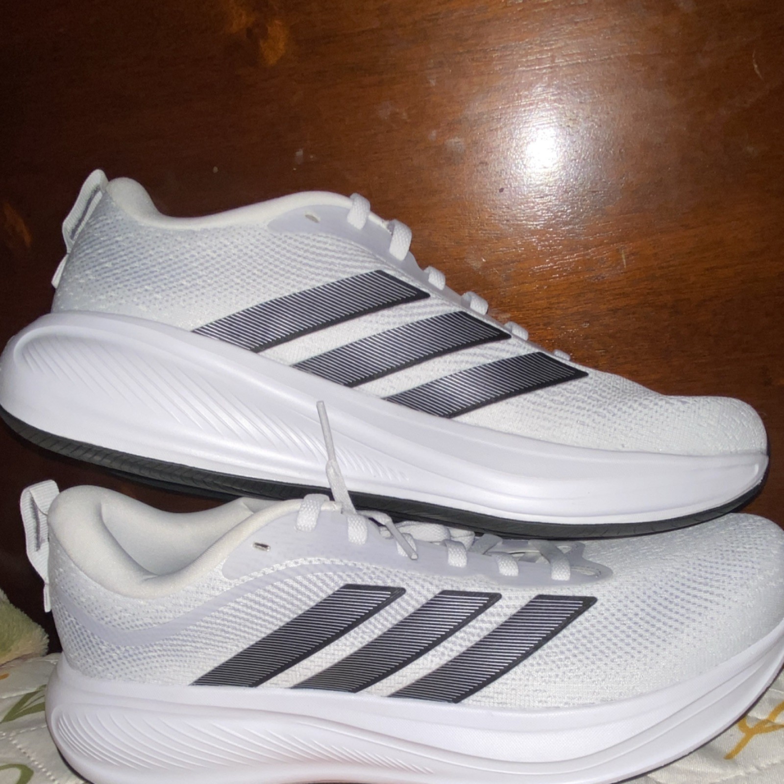 Adidas Duramo White/Black Running Shoes- Size 10