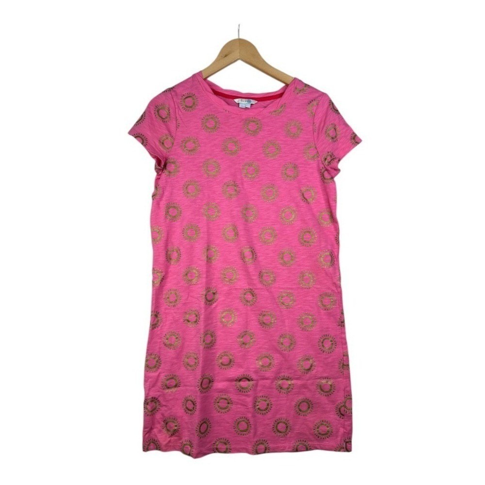 Boden Coralie Sunburst T-Shirt Dress size 6 R Pink
