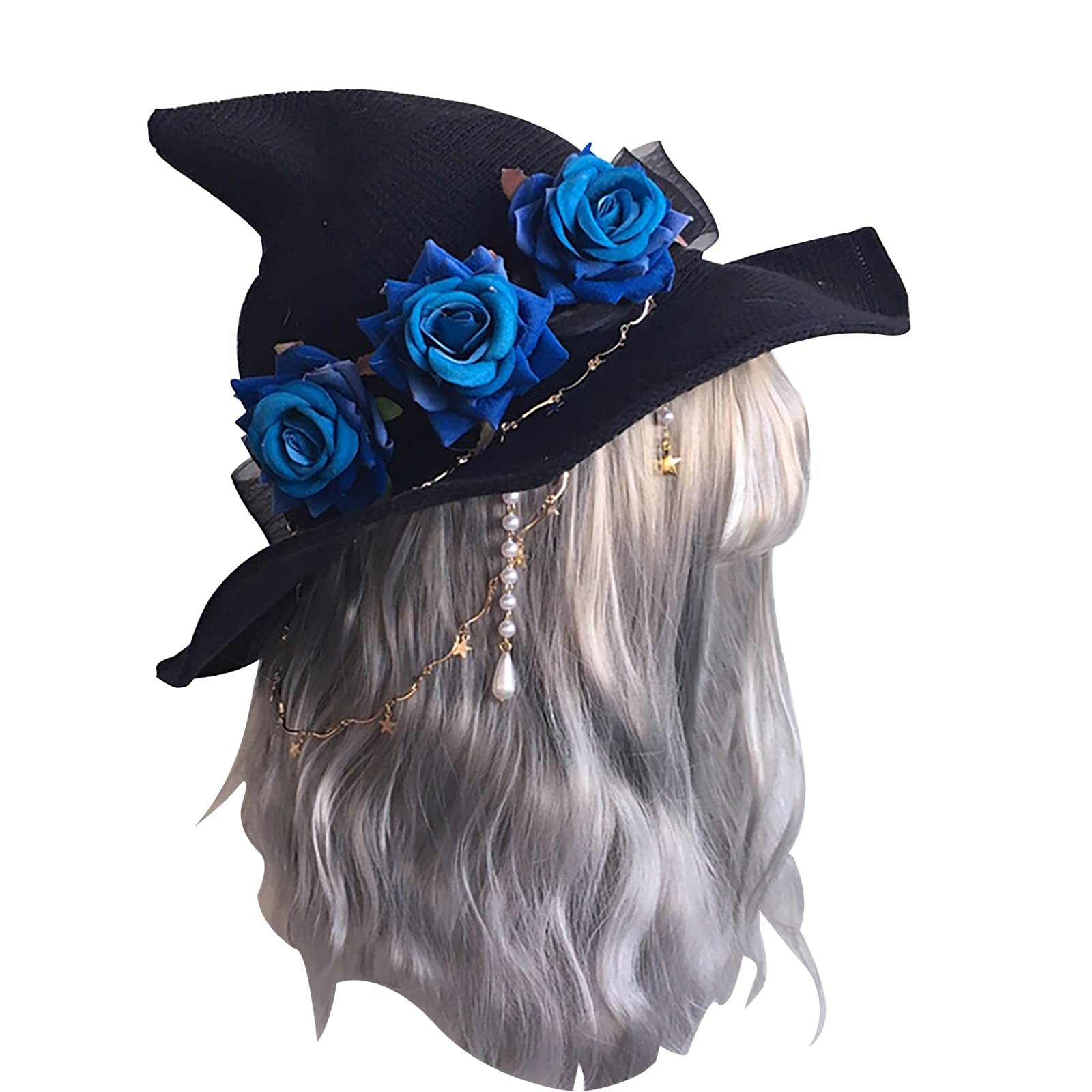 Holiberty Women Girls Black Witch Hat Gothic Lolita Wicthes Hat Party Props |...
