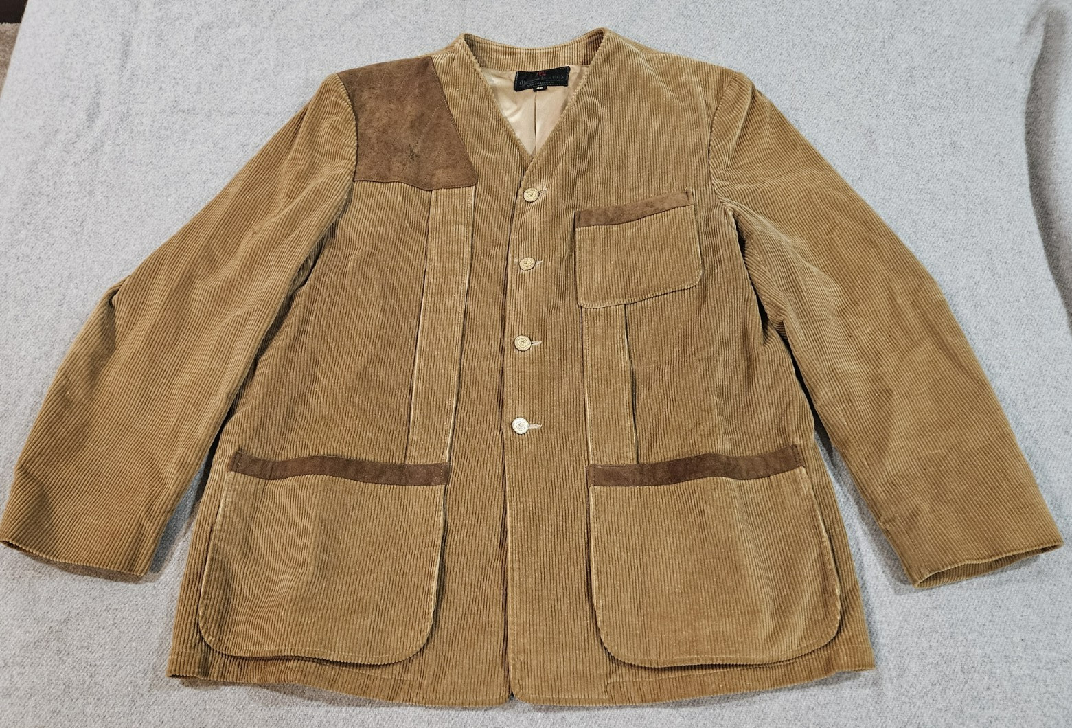 VTG 1960\'s Abercrombie & Fitch Brown Corduroy Shooting Hunting Jacket Large/46
