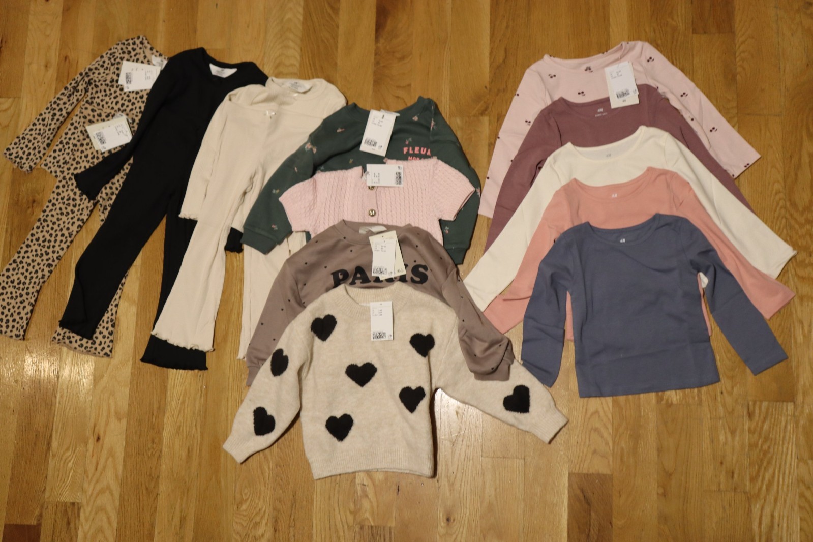 H&M Toddler Girls Clothing Lot 15 Pieces 2T 3T Leopard Outfits Sweaters NEW