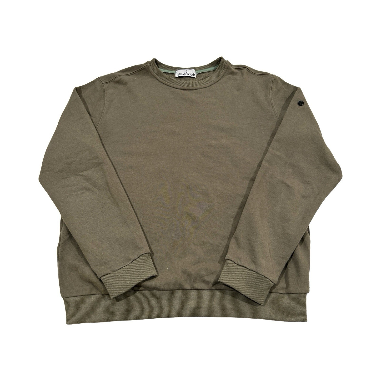 Stone Island Crewneck Sweatshirt Mens Size XL Olive Green Fleece Cotton