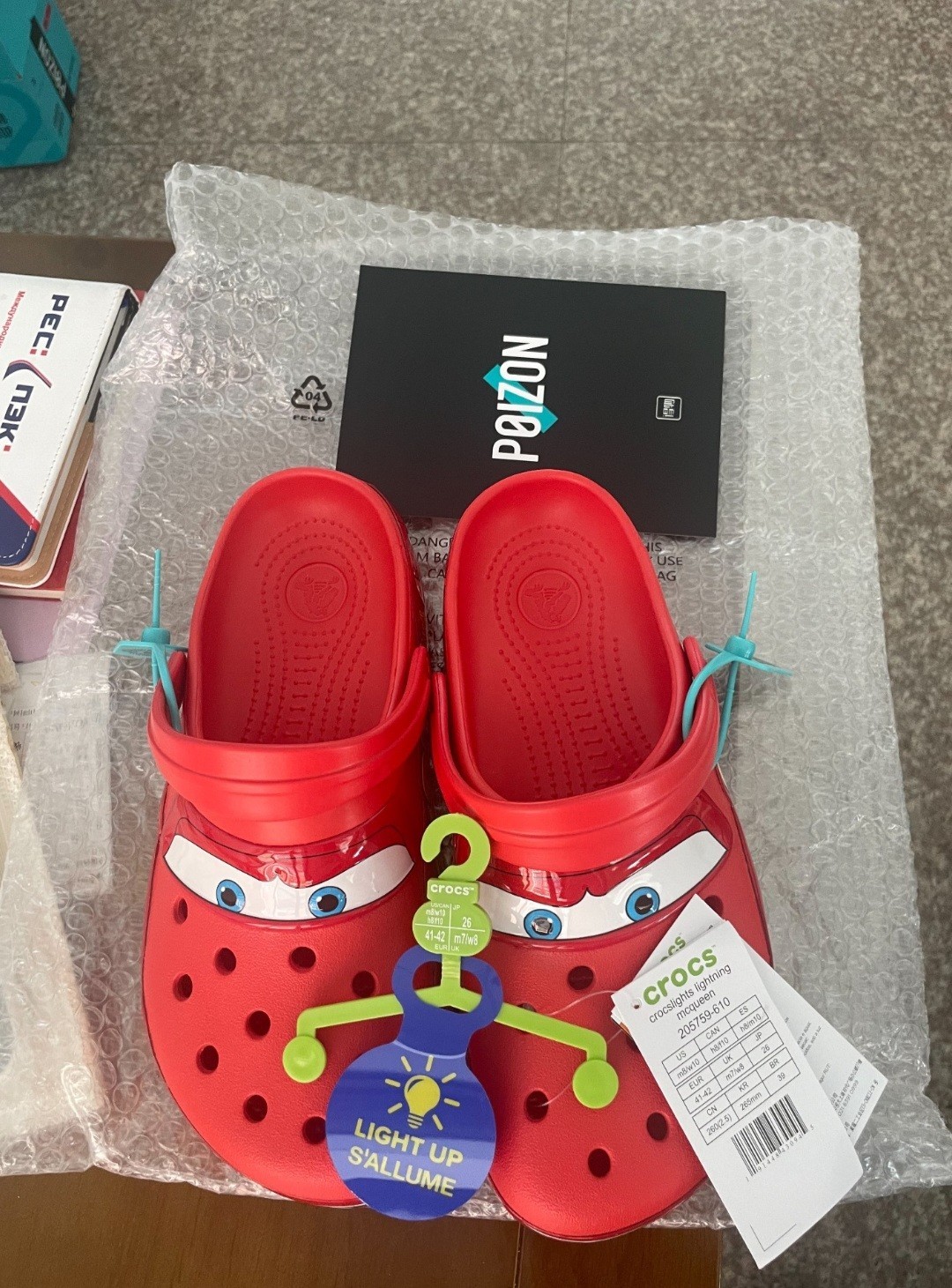 US CLEARANCE New WITHOUT Lights Crocs Lightning McQueen  Men  AUTHENTIC
