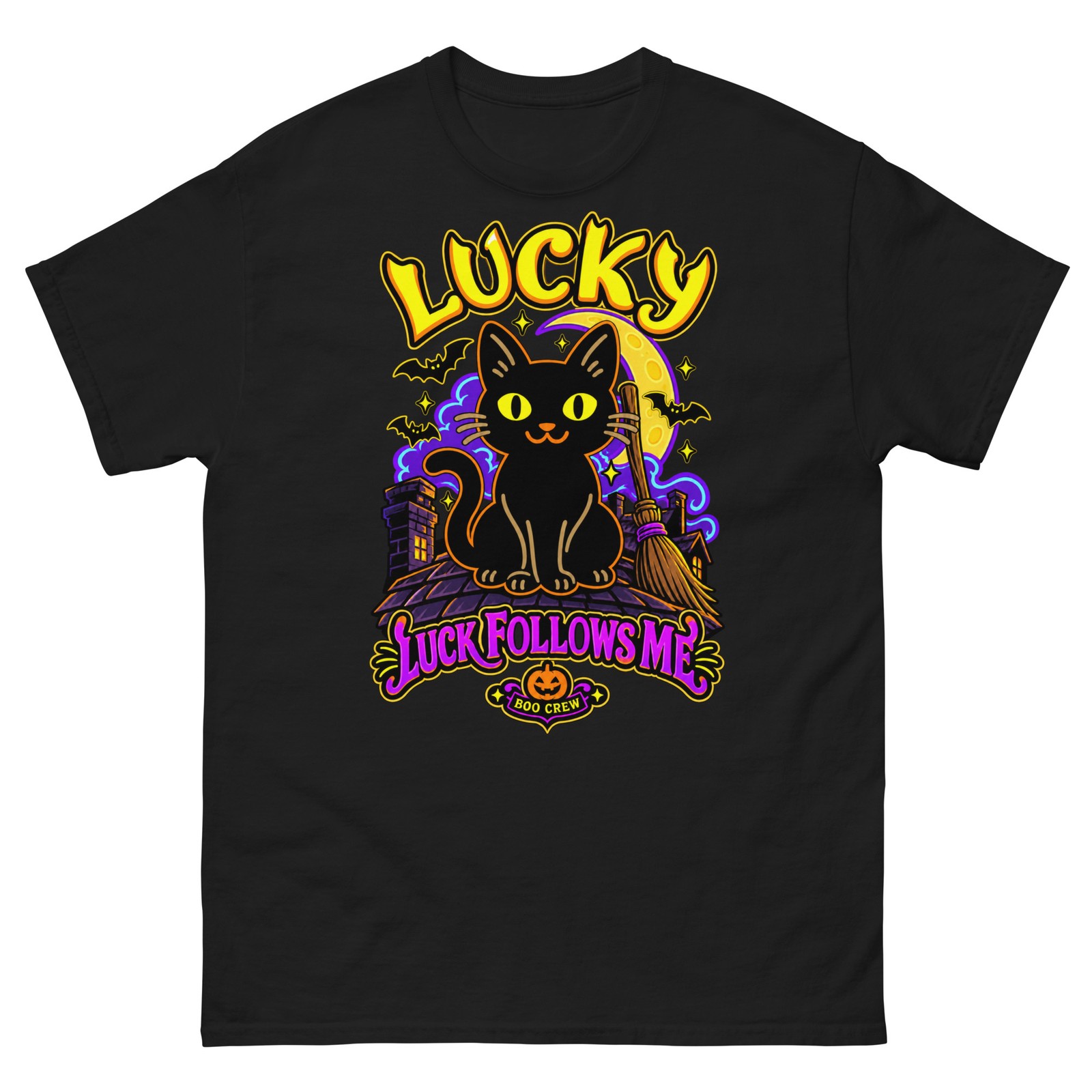 Lucky “Luck Follows Me” Halloween T-Shirt – Boo Crew