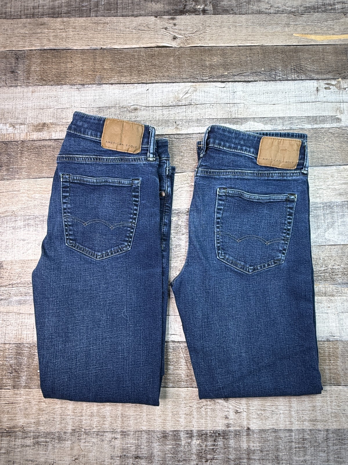 Lot 2 American Eagle Jeans Mens Tag 32x32 (31x30) Blue Original Bootcut Western
