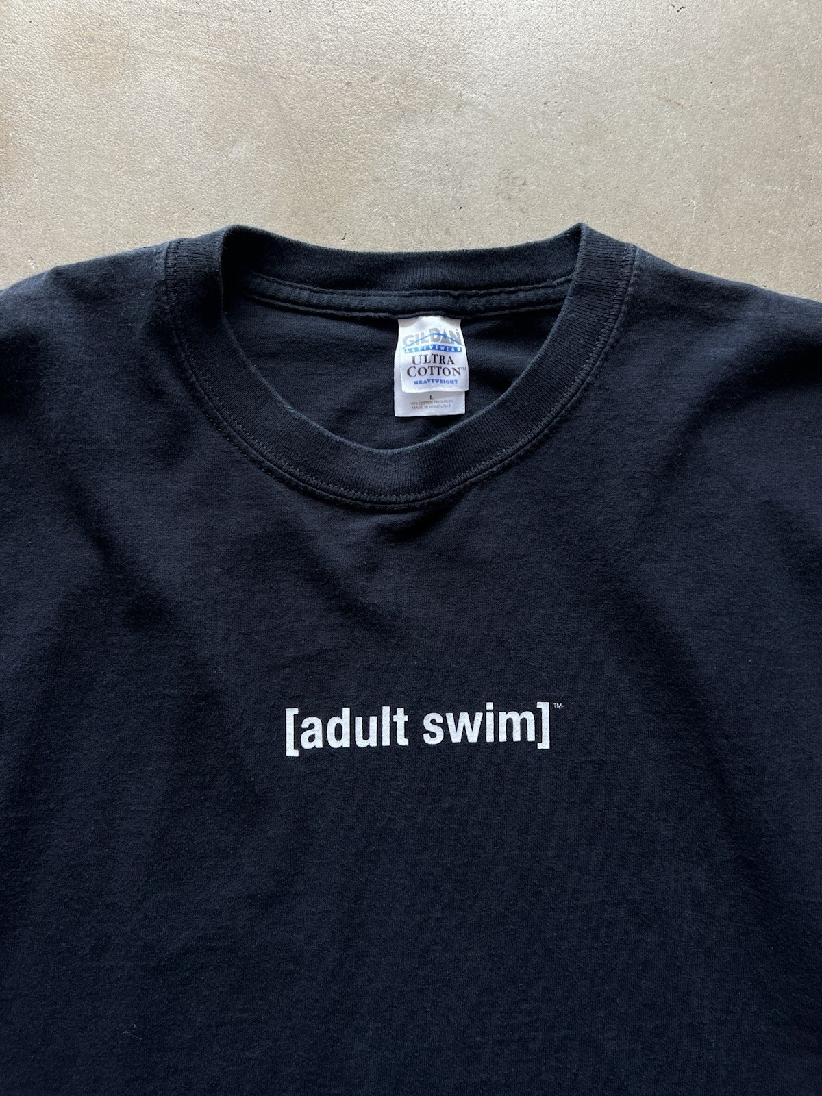 Vintage Y2K Adult Swim Cartoon Network Logo Promo T-Shirt Size Large