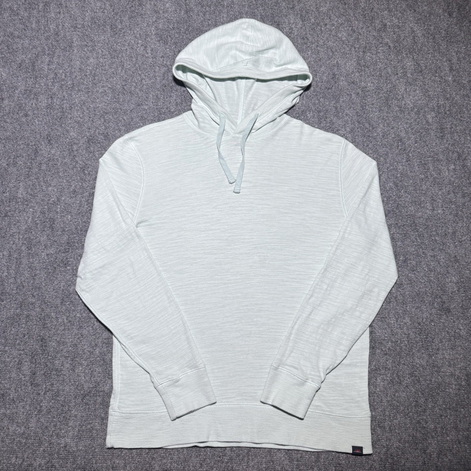Faherty Brand Sunwashed Slub Hoodie Men Large Light Green Organic Cotton Knit