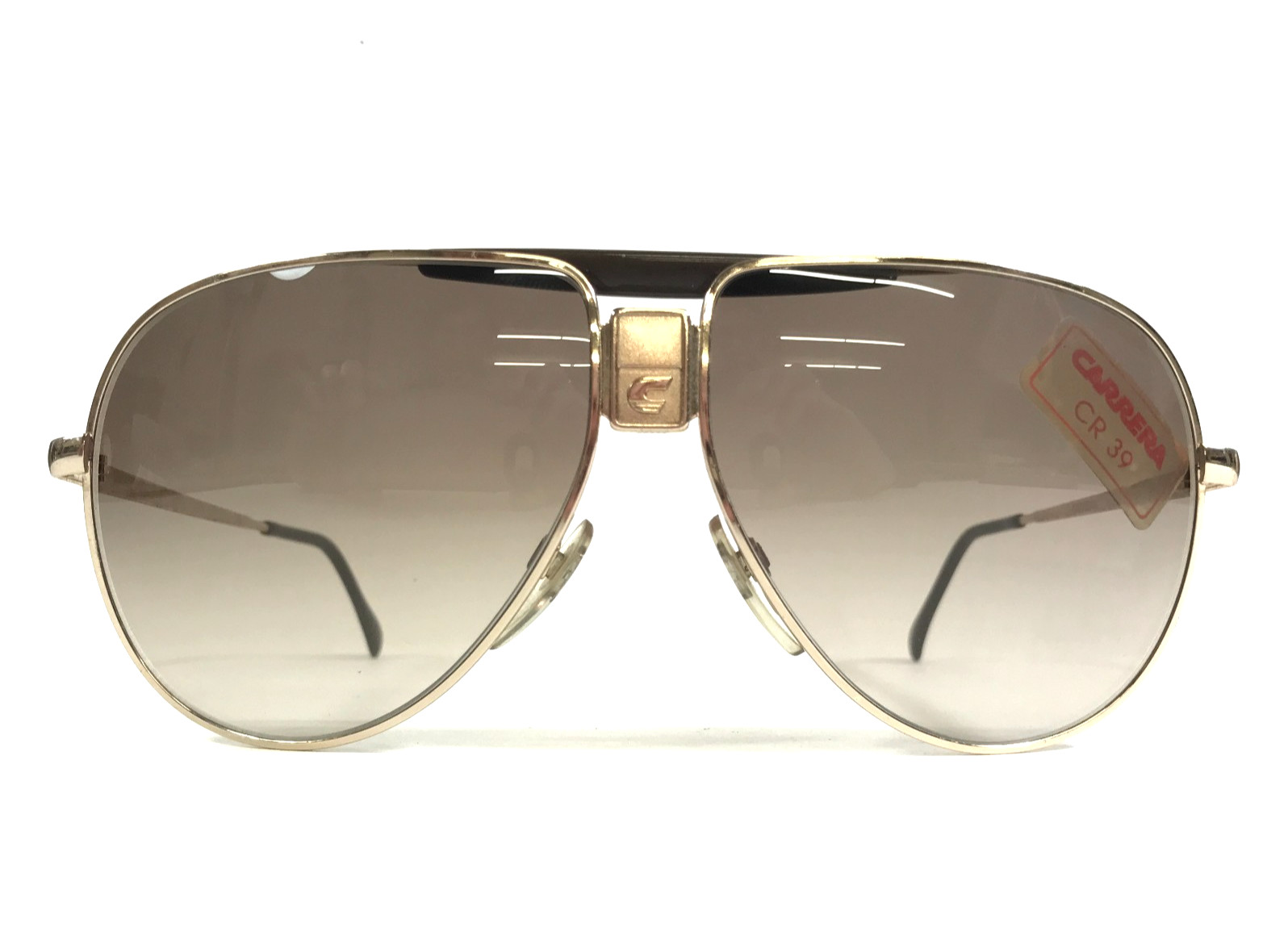 Vintage Carrera Sunglasses 5570 40 Gold Pilot Frames w/ Brown Gradient Lenses