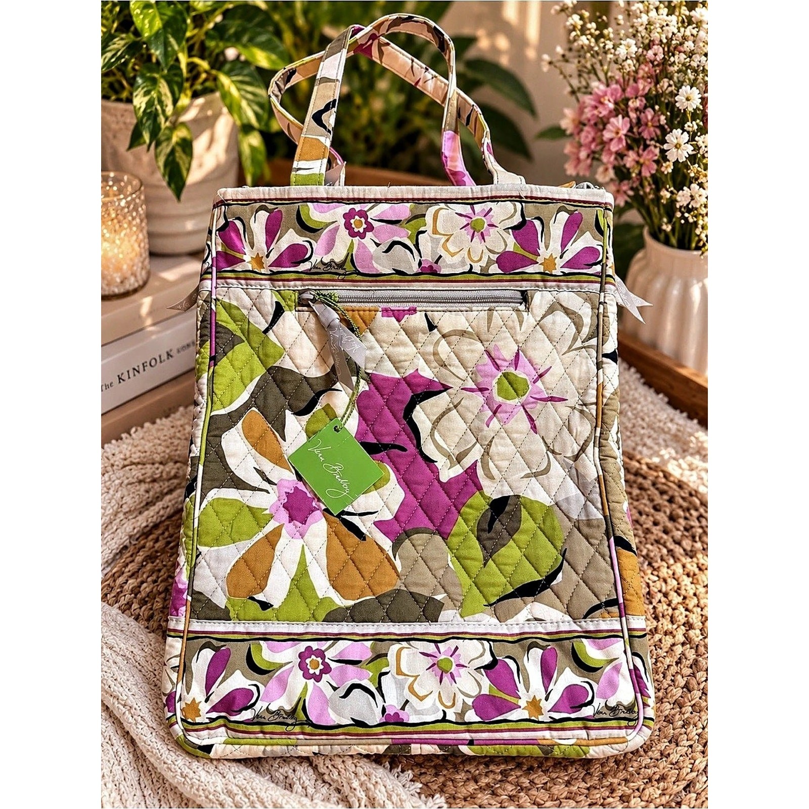 Vera Bradley Checkpoint-Friendly Floral Quilted Laptop Tote Multi & Pink NWT