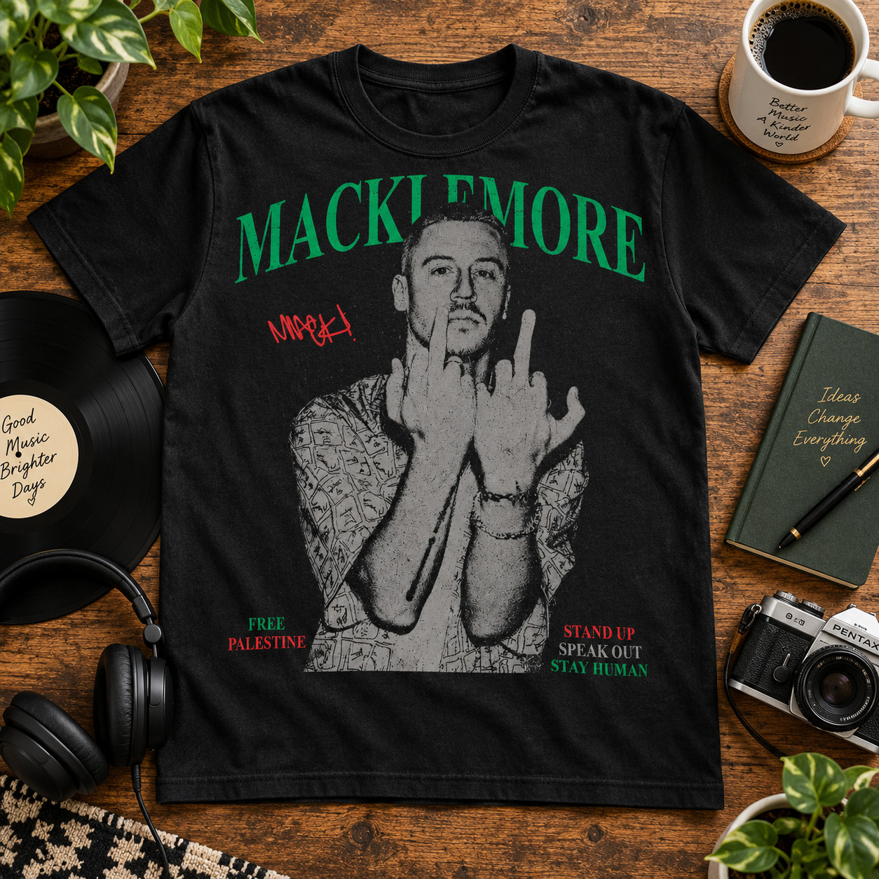 Vintage Macklemore Singer Shirt 90s Bootleg Rap Tee Unisex Cotton Top
