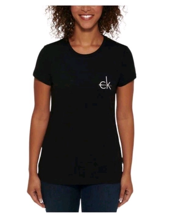 NEW WOMENS CALVIN KLEIN JEANS LOGO MODAL TEE SHIRT   M