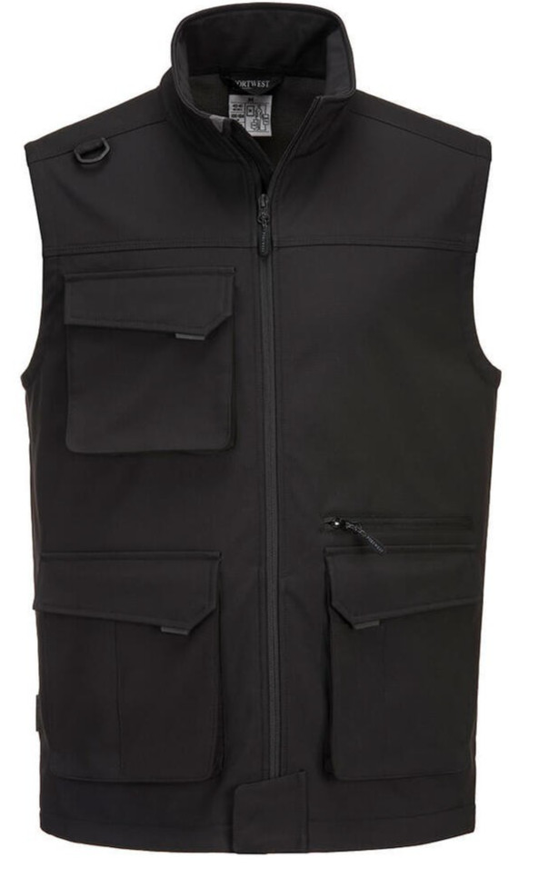 PORTWEST KX3 SOFTSHELL BLACK BODYWARMER VEST WATERPROOF SIZES 2X, KX363