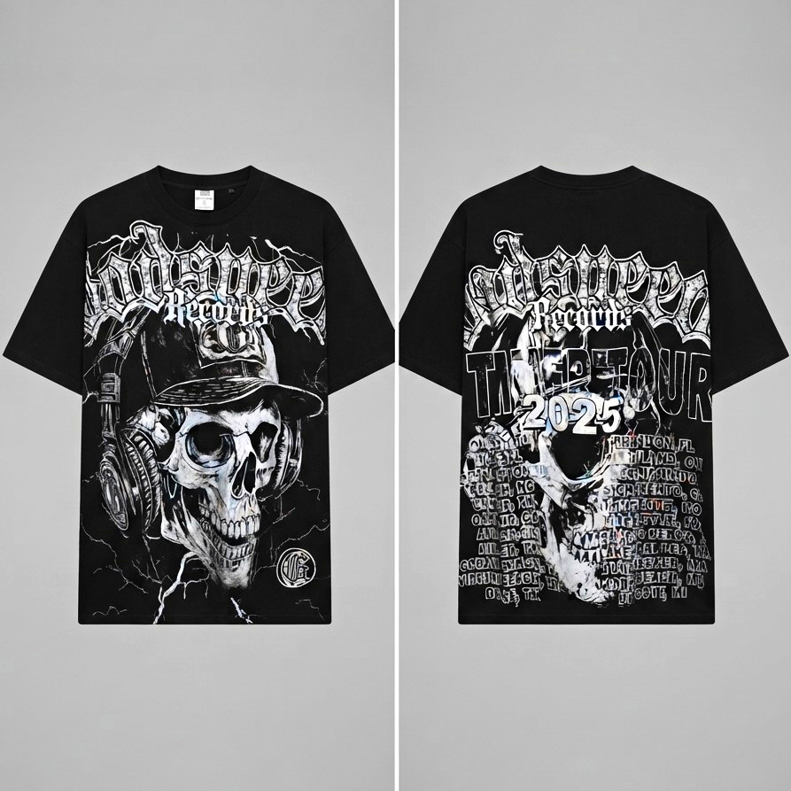 Godspeed Unisex Black Cotton Skull Graphic Print Crew Neck Short Sleeve Tee