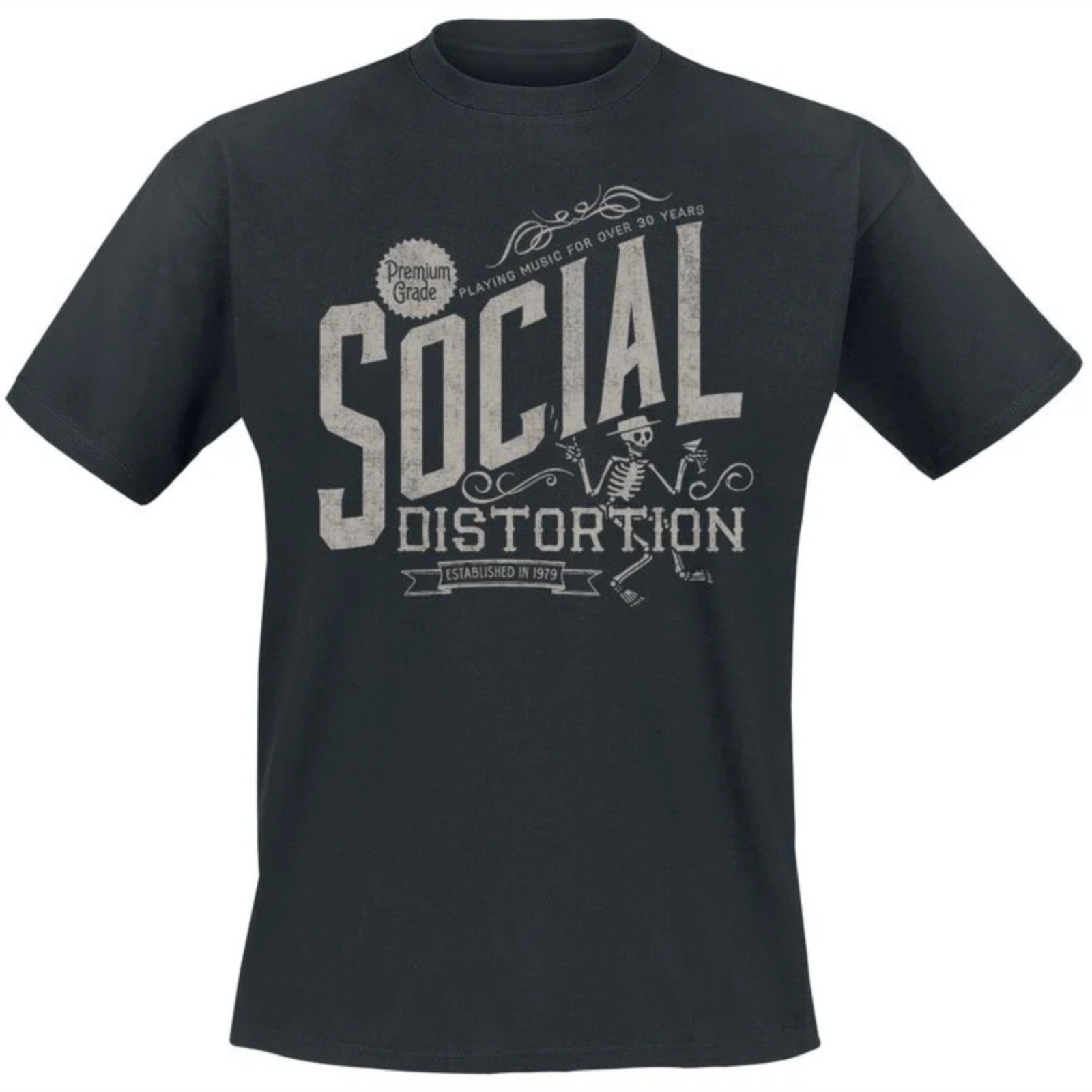 SOCIAL DISTORTION PREMIUM MEN WOMEN ROUND NECK BLACK T-SHIRT 500 S1