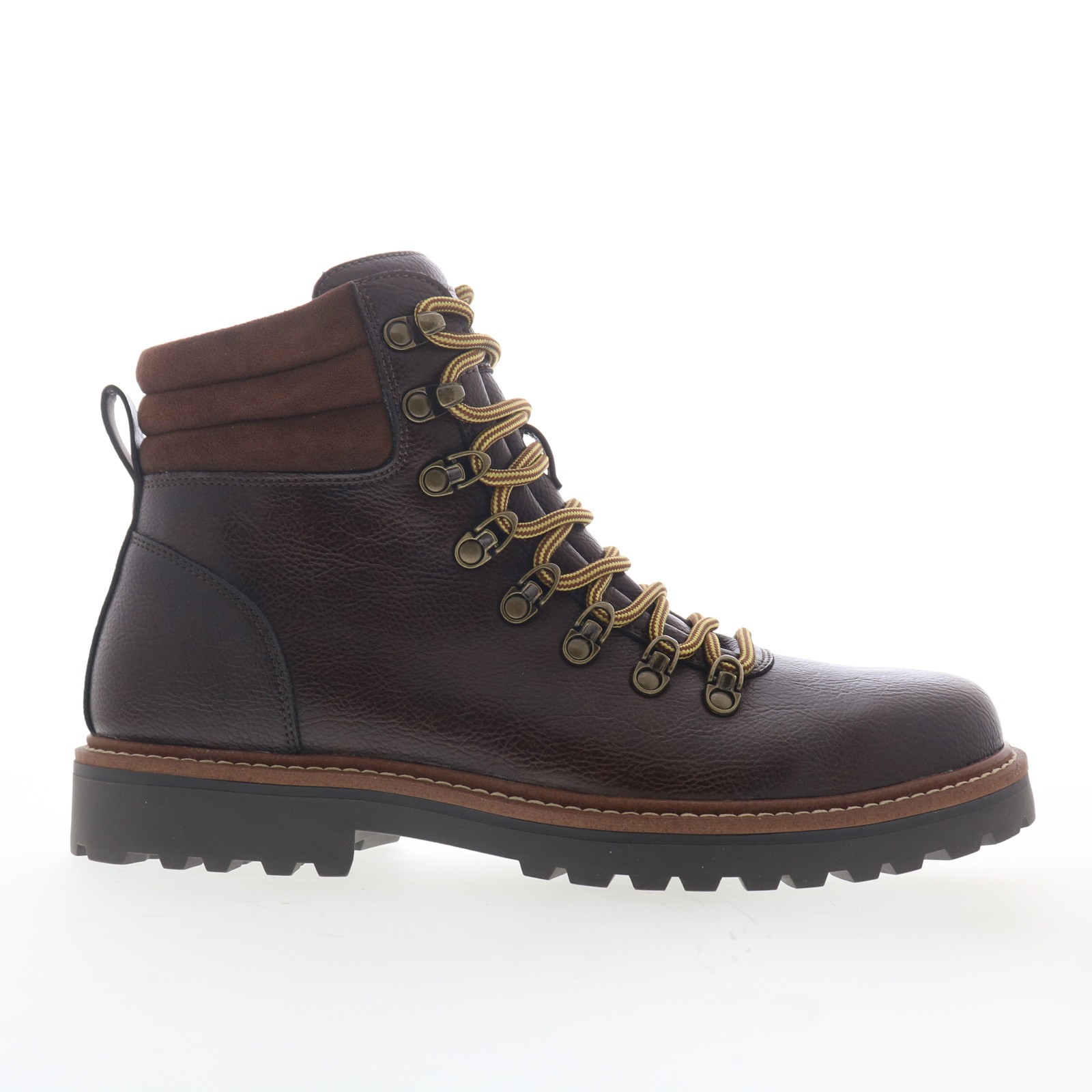 Steve Madden Wallen Mens Brown Leather Lace Up Casual Dress Boots 9