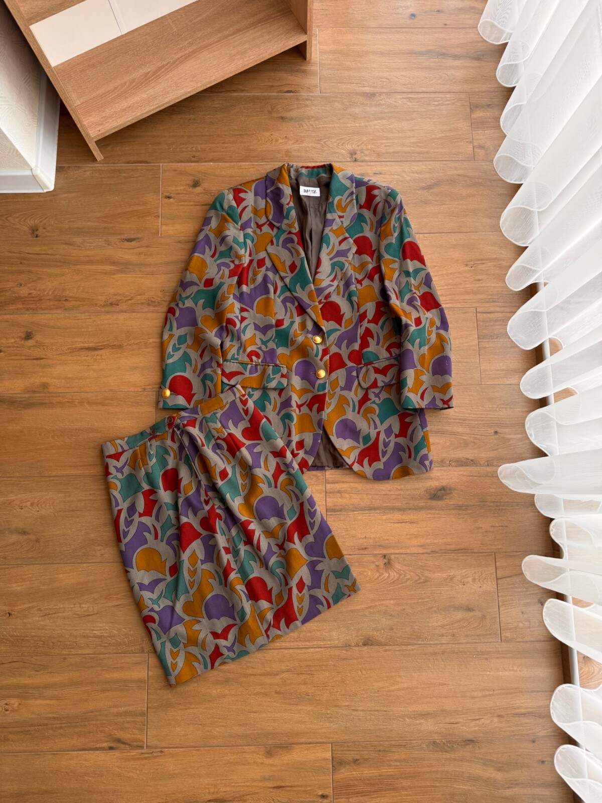 VTG Bally Gruppo GFT Collaudo Virgin Wool Floral Multicolor Print Blazer&Ski