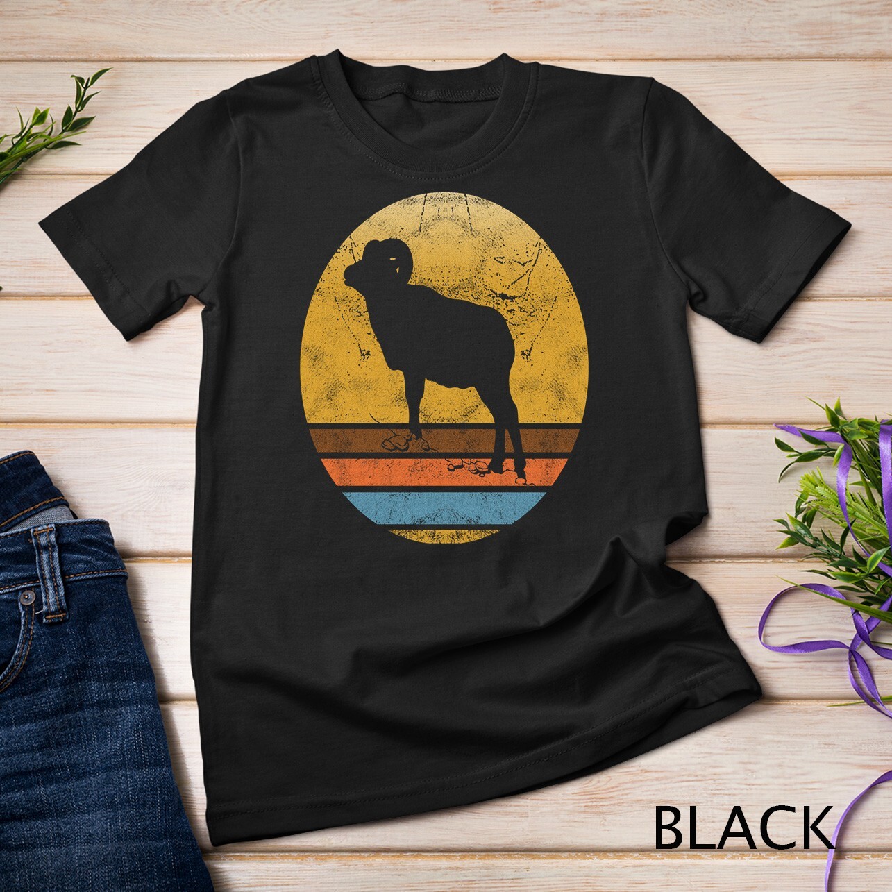 Retro Bighorn sheep Animal Vintage Style Love Animals Gift Unisex T-shirt