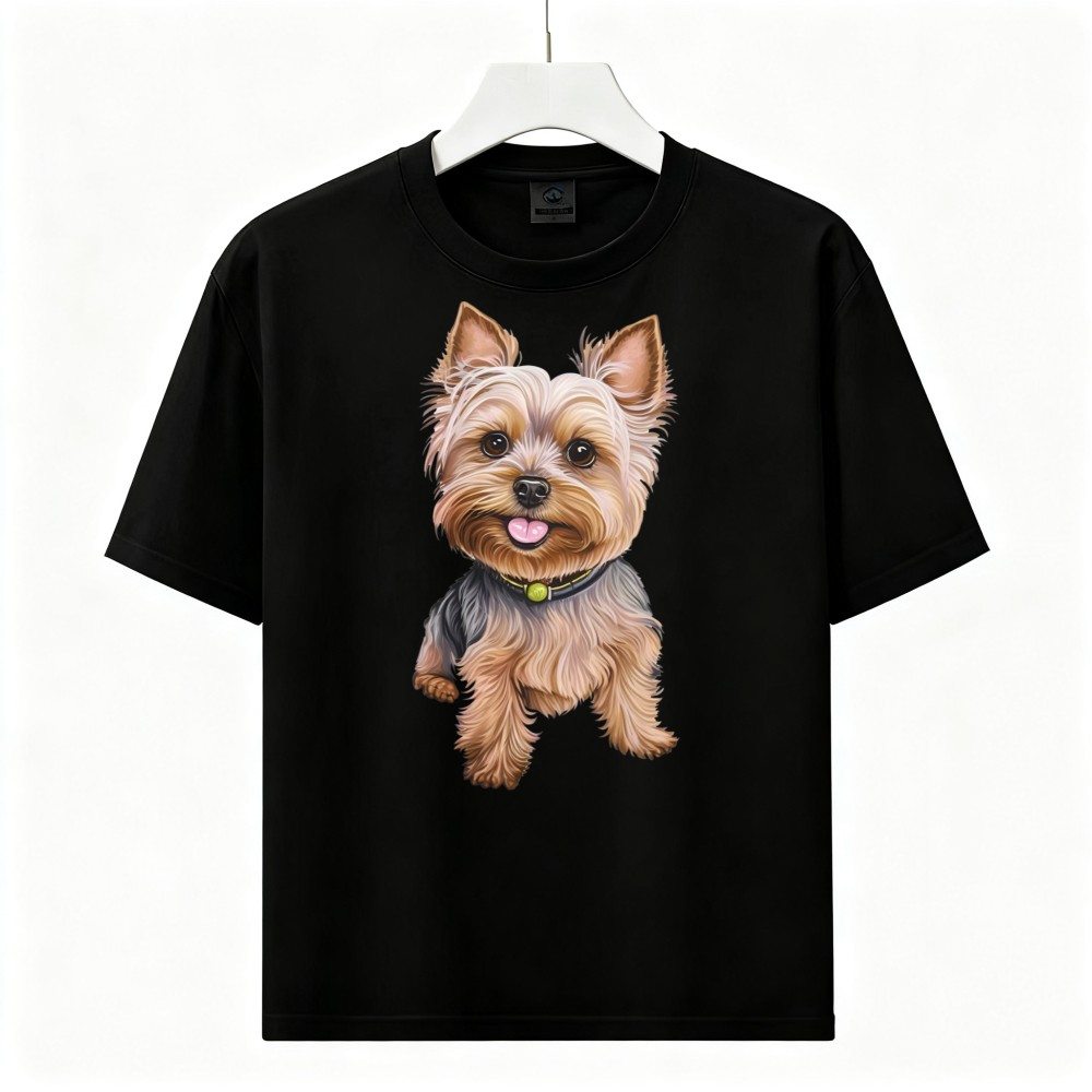 Cute Yorkie Yorkshire Terrier Dog Graphic T-Shirt Animal Lover Short Sleeve Tee
