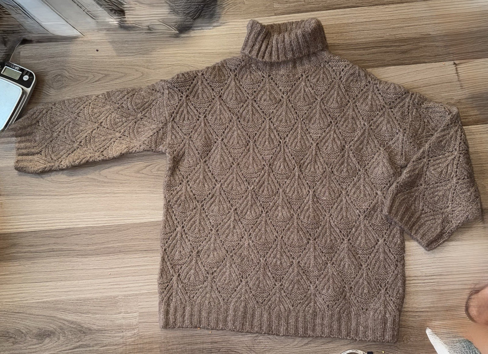 New Pol Women’s Chunky Knit Caramel Brown Turtleneck Sweater size Small