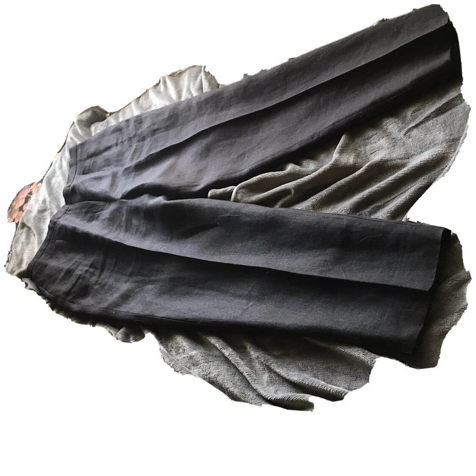 Talbots Irish Linen Slacks Blk Pleat Front Fully Lined Sz14 Pre-Owned