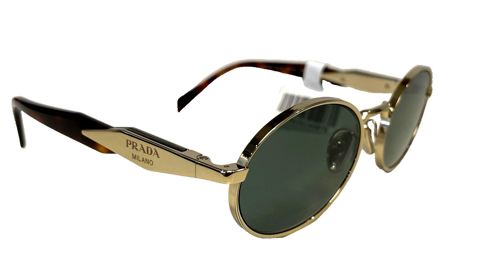 PRADA 65Z TAMPO Gold Brown Classic Triangle Logo Oval PR65ZS 55/20/140 NO CASE