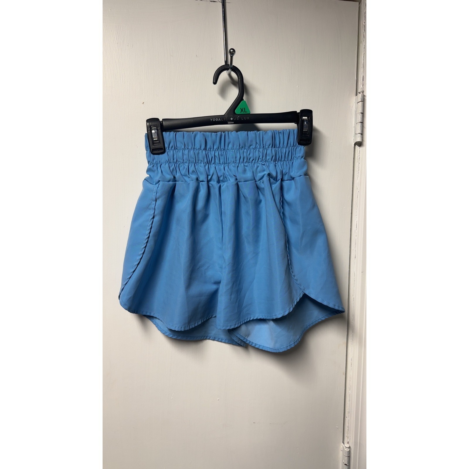 Lululemon| Dupe Lined Short 3 Blue Smocked Waist with Logo | Size M