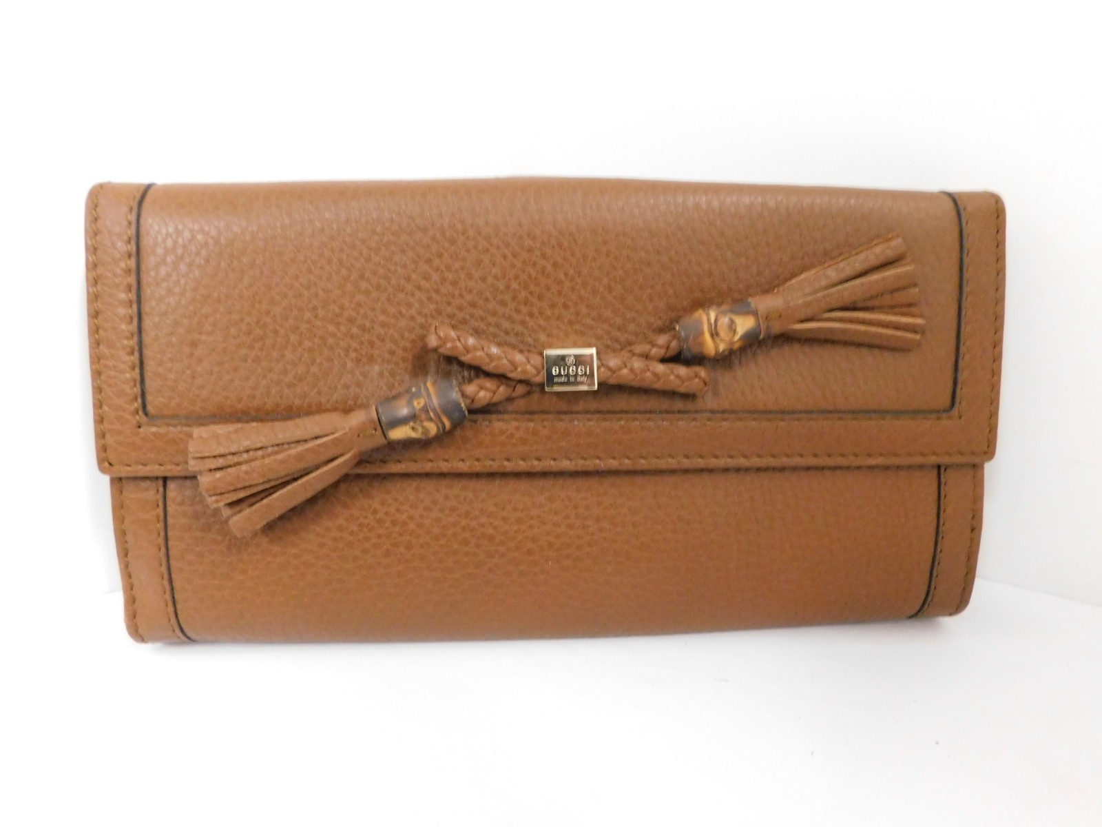 Gucci Bella Continental Clutch Purse Wallet Bamboo Tassel $1699rt Never Worn