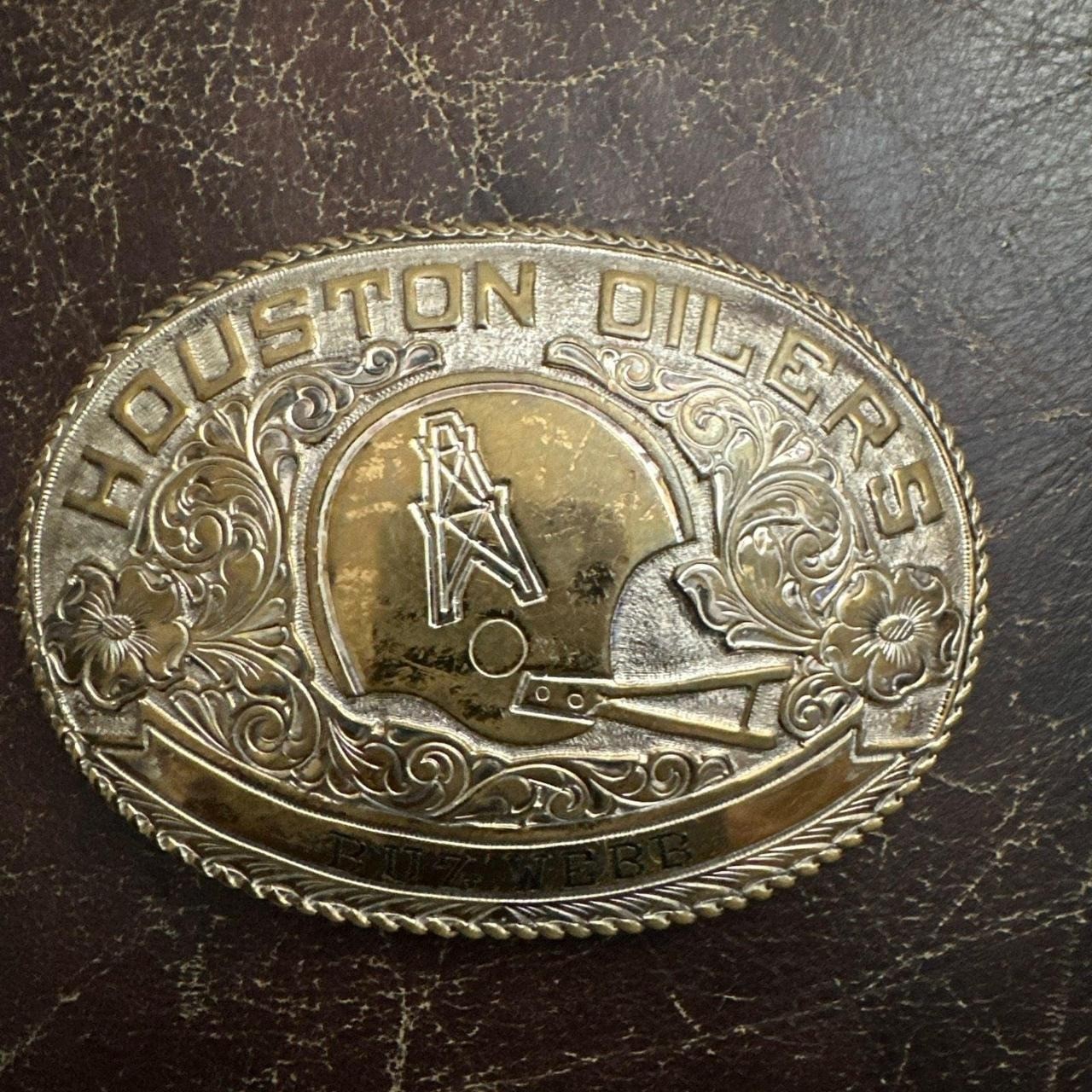 RARE ORIGINAL 1980s Houston Oilers Cowboy Belt Buckle