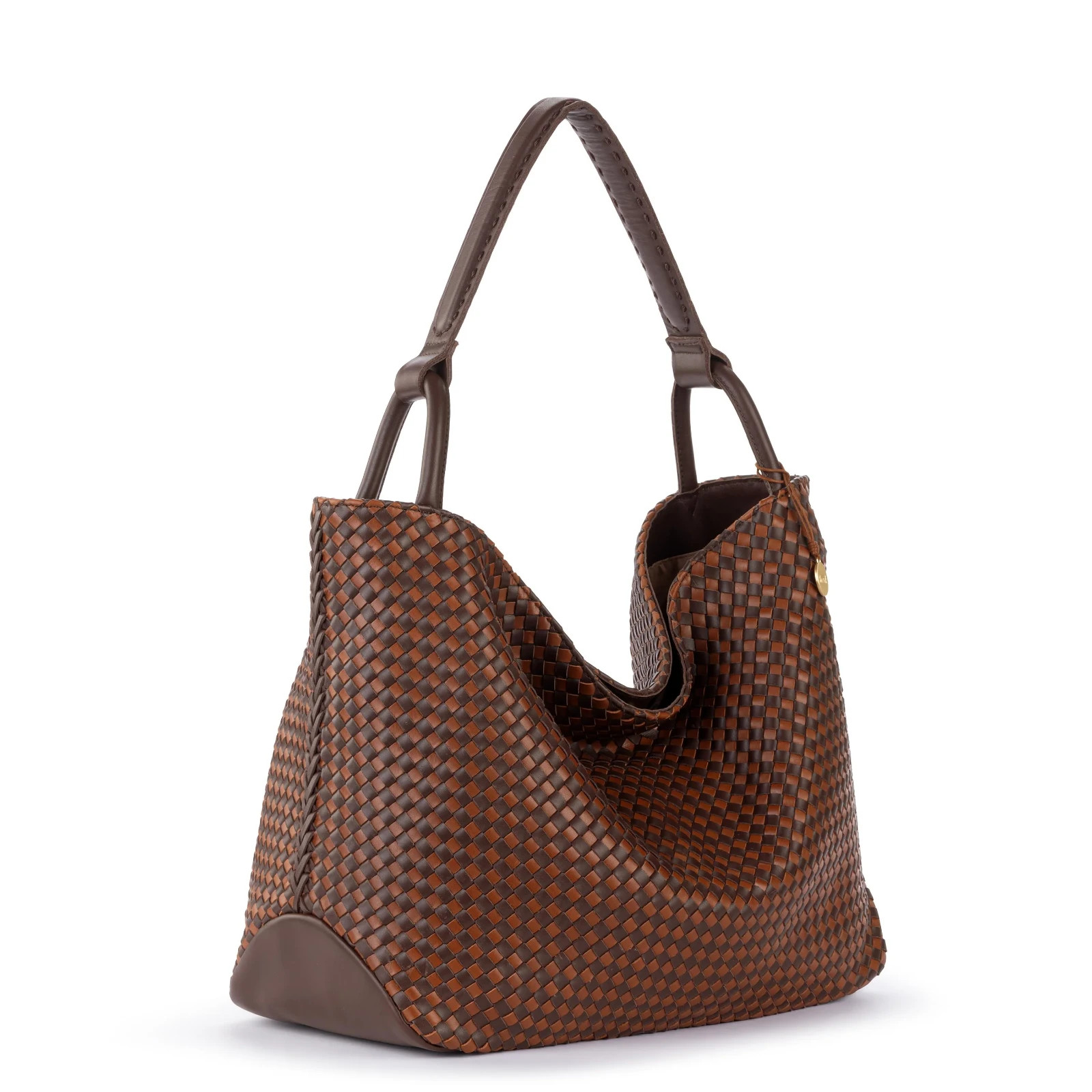 NWT Woven Mahogany Cognac Los Feliz Large Tote - 
