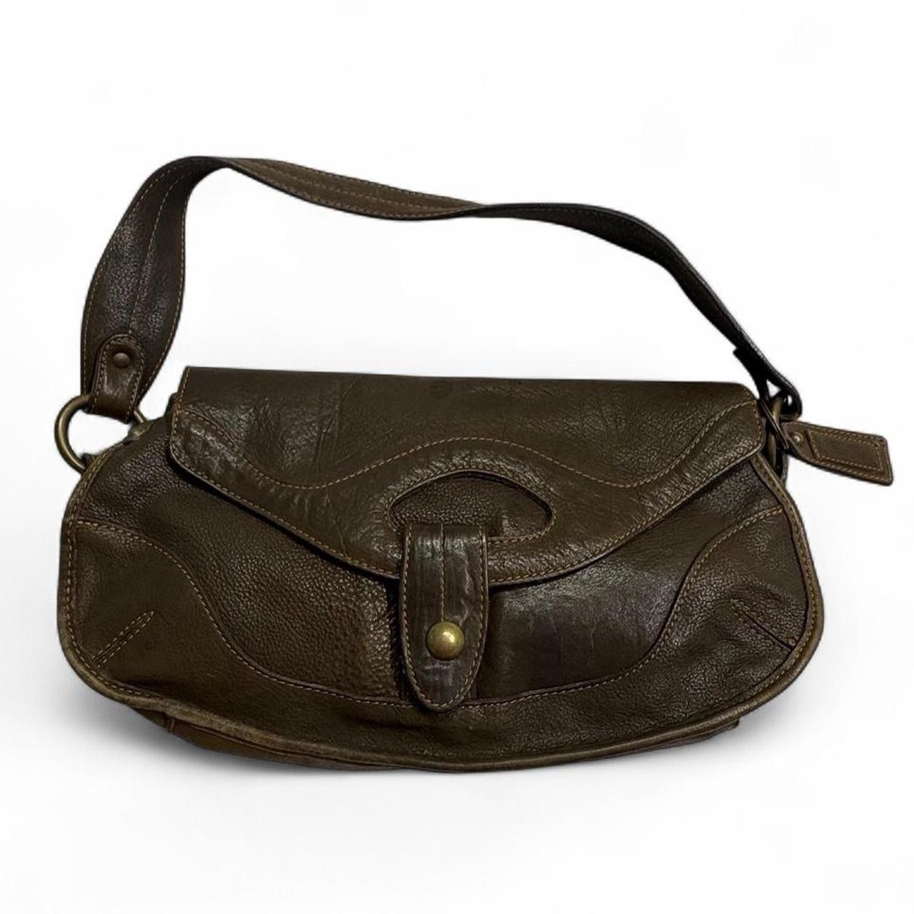 Caterina Lucchi Brown Leather Shoulder Bag Boho  Vintage 90s/Y2k Italy