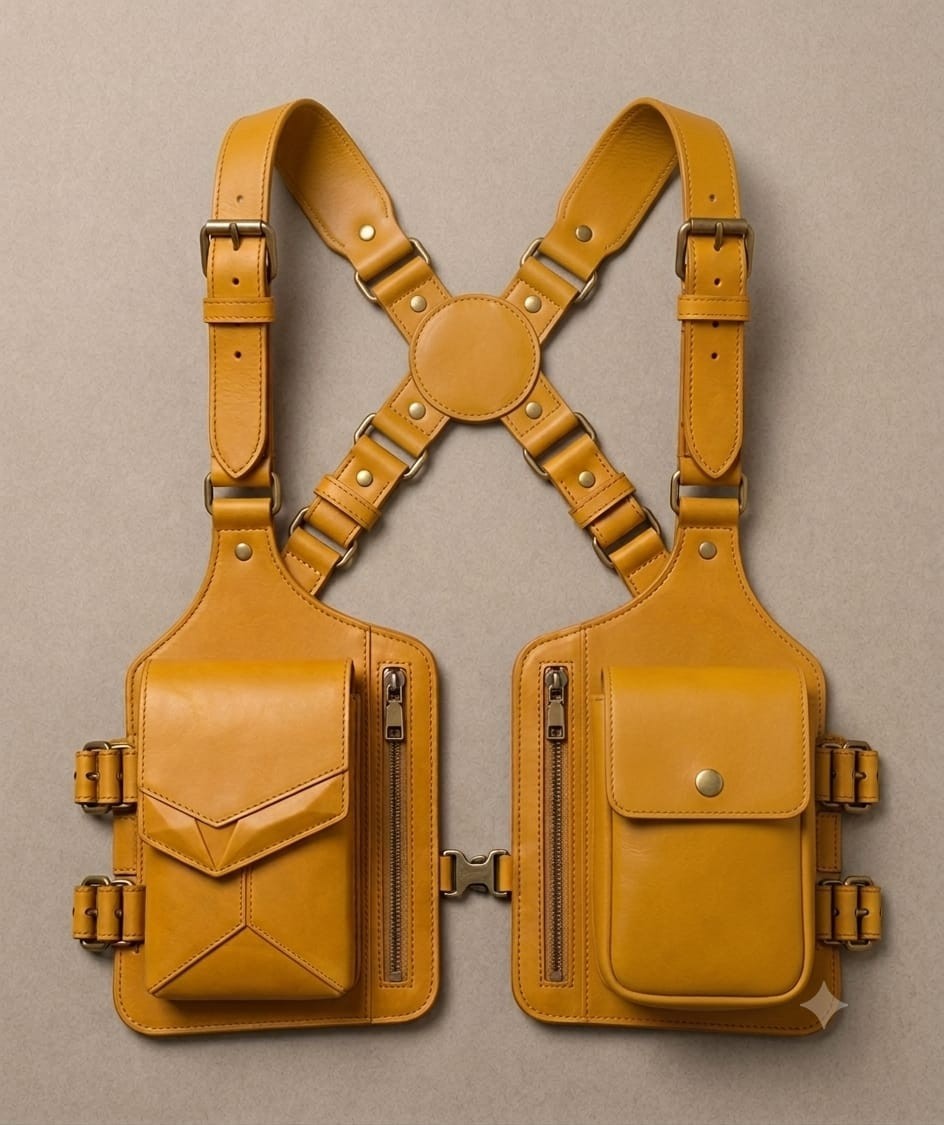 Genuine Leather Shoulder Holster Harness Bag Real Crossbody Sling Utility Pack