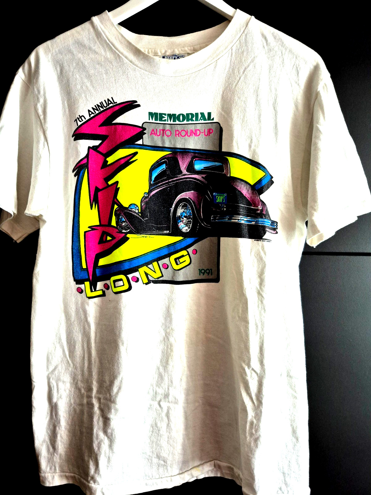 True Vintage 1991 T Shirt Andy`s Tee Shirts Car Graphic Hanes Beefy T Hot Rod