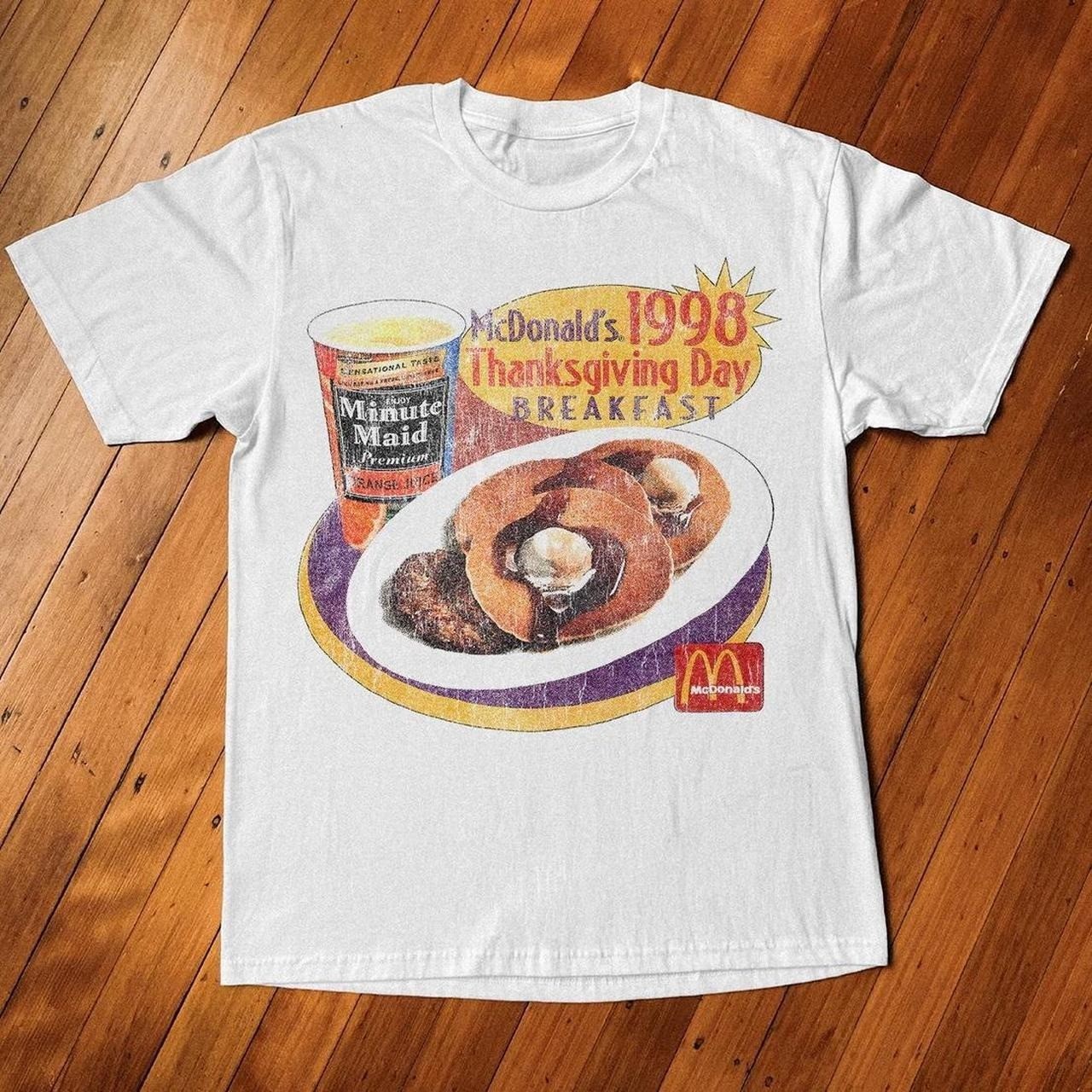 1998 McDonald\'s Thanksgiving Day Breakfast RETRO GRAPHIC UNISEX T-SHIRT S-5XL