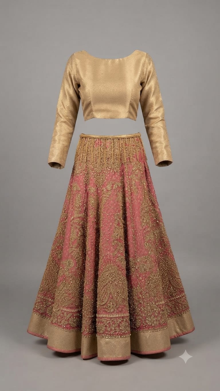 Indian lehnga handmade dubki work full heavy work