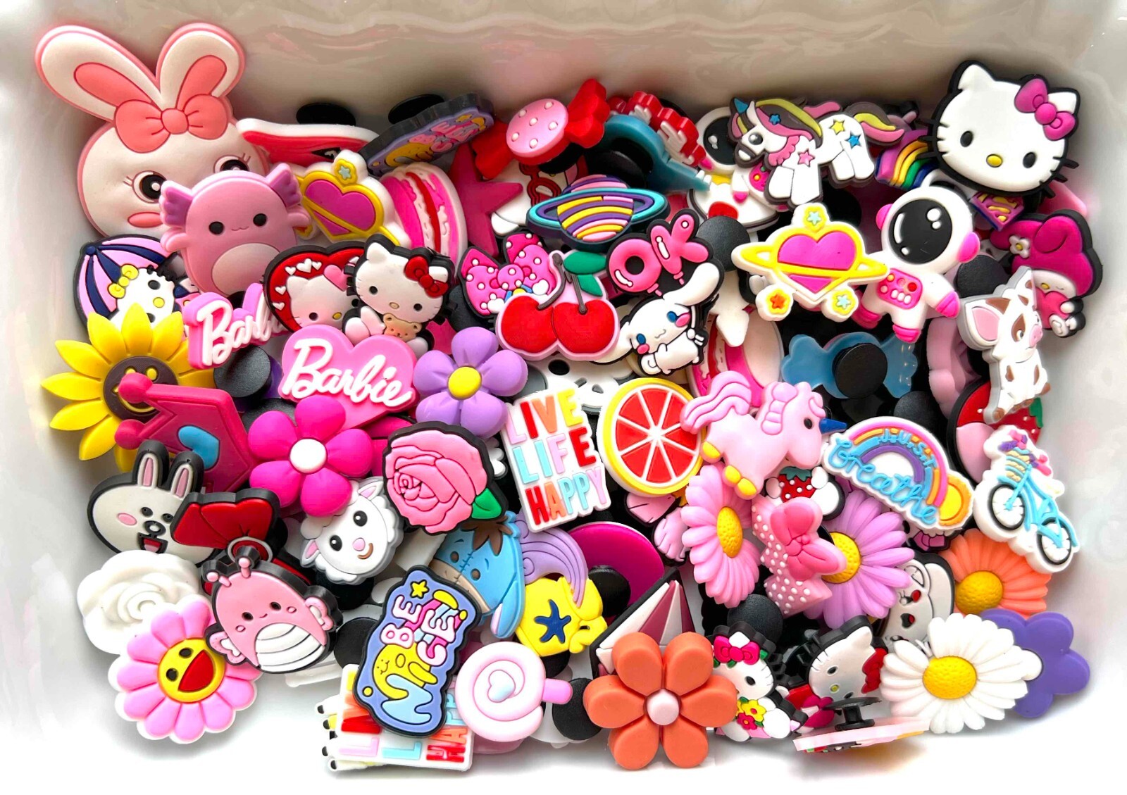 GIRLS Shoe Charms 50 PCS Croc Charms Pink & Sweet For Young Girls