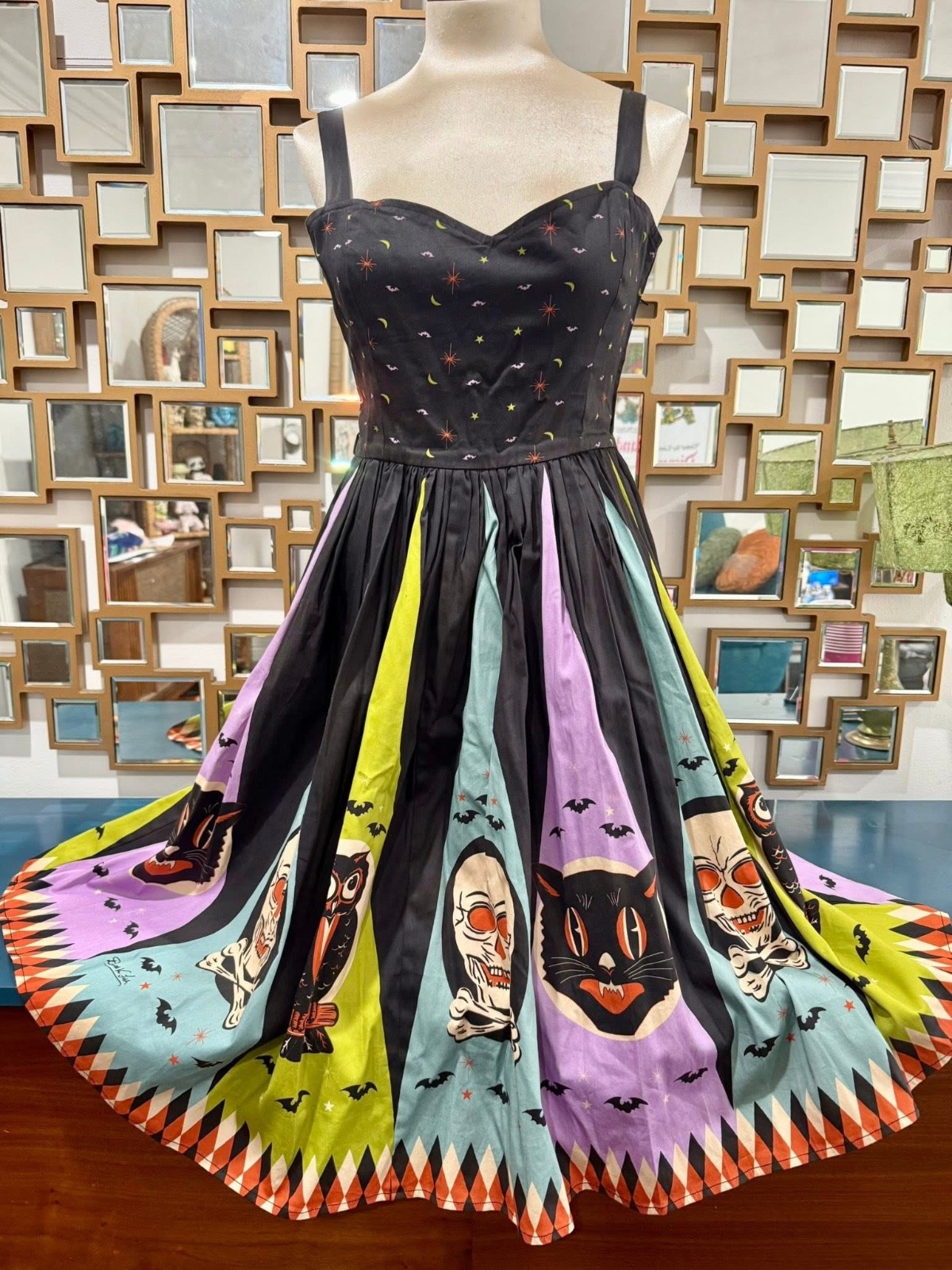 Rare Oblong Box Shop Vintage Halloween Dress M