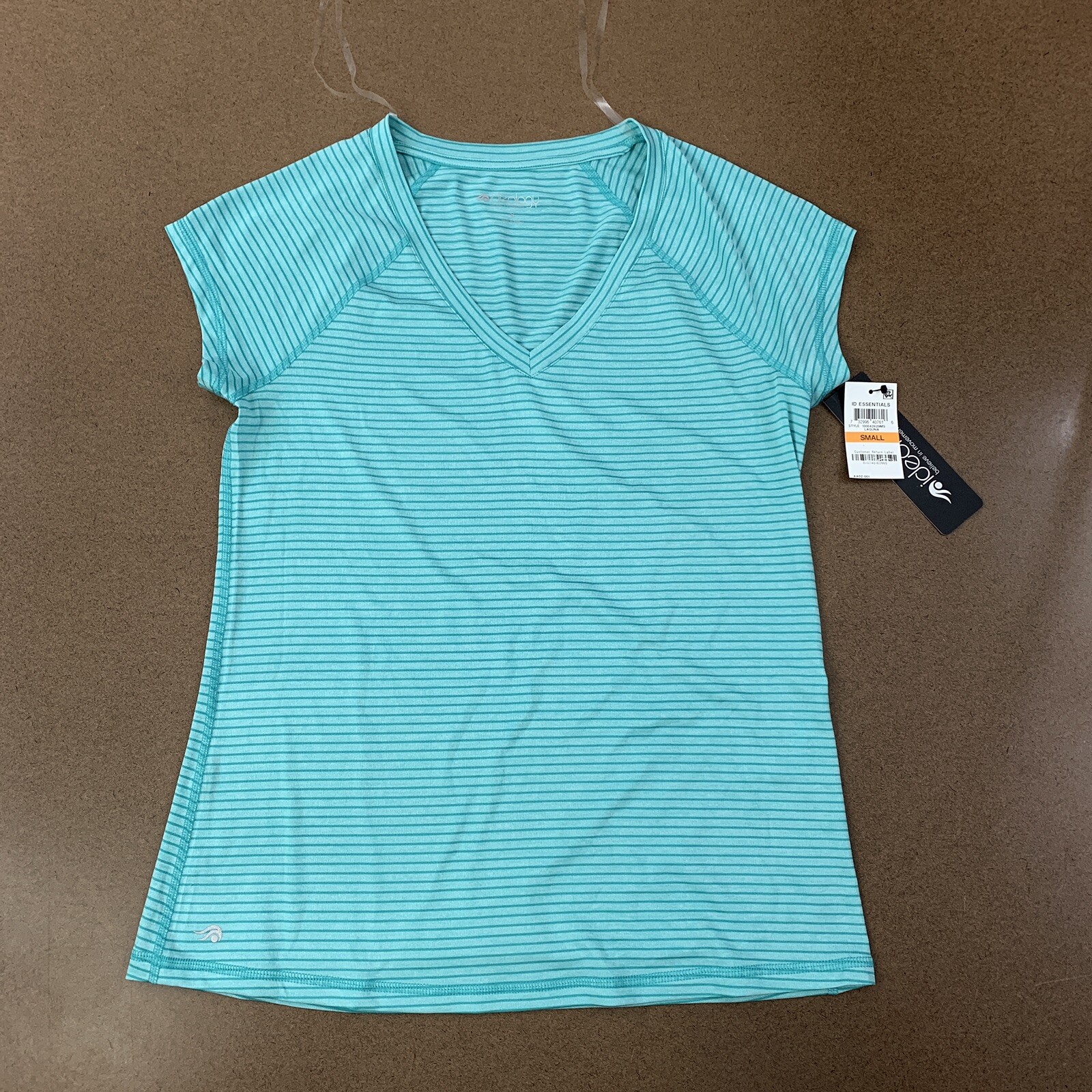 Ideology Women\'s Small Mint Green Laguna Striped Short Sleeve Athletic Tee NWT