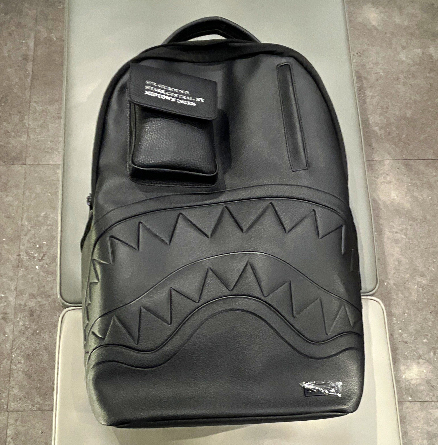 Sprayground Limited Edition Black Shark Faux Leather Backpack Medium