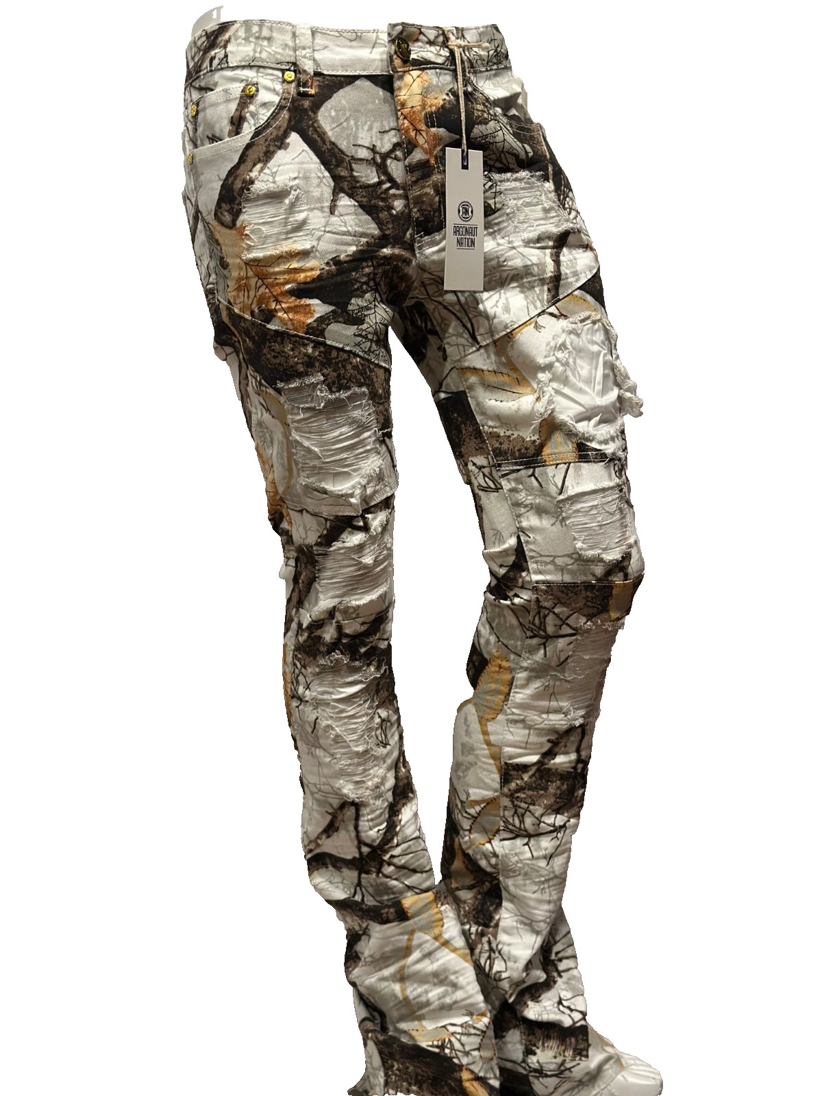 New  Men’s Argaunaut Straight Fit Jeans Tree Camo Denim (typhoon) Skinny