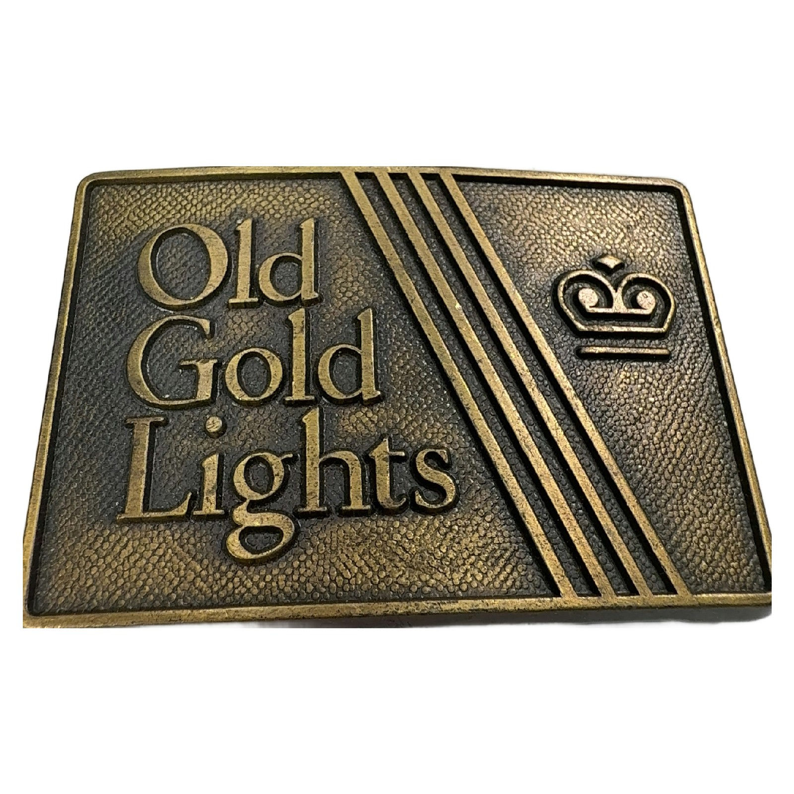 Vintage Old Gold Lights Cigarettes Tobacco Brass Tone Belt Buckle