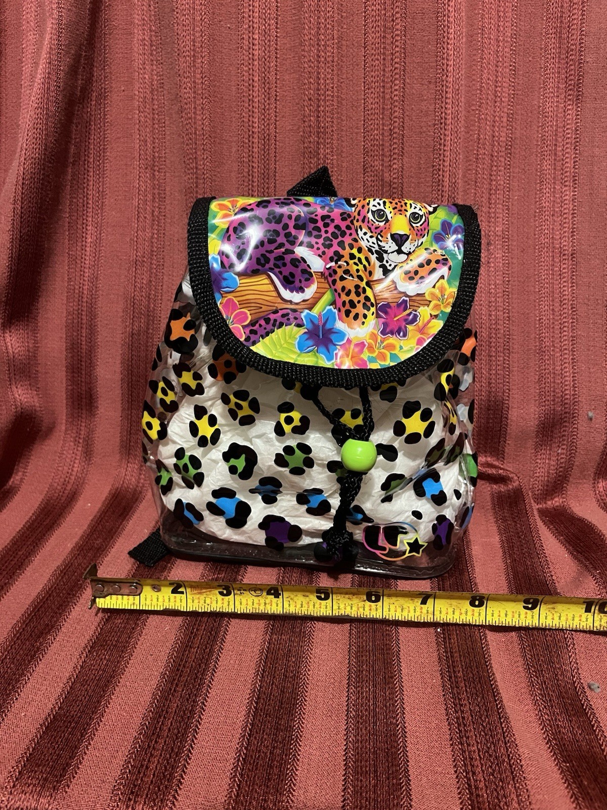 *RARE* Vintage Retro Lisa Frank Clear Vinyl Mini Leopard Backpack
