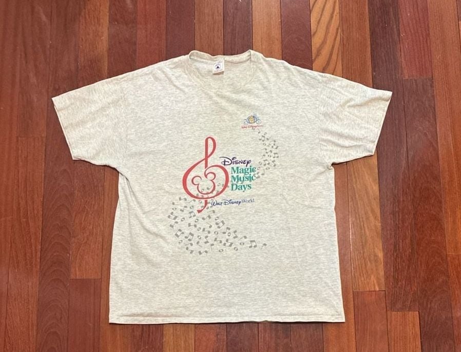 Disney Magic Music Days T-Shirt XL Gray Vintage 90s Mickey Mouse