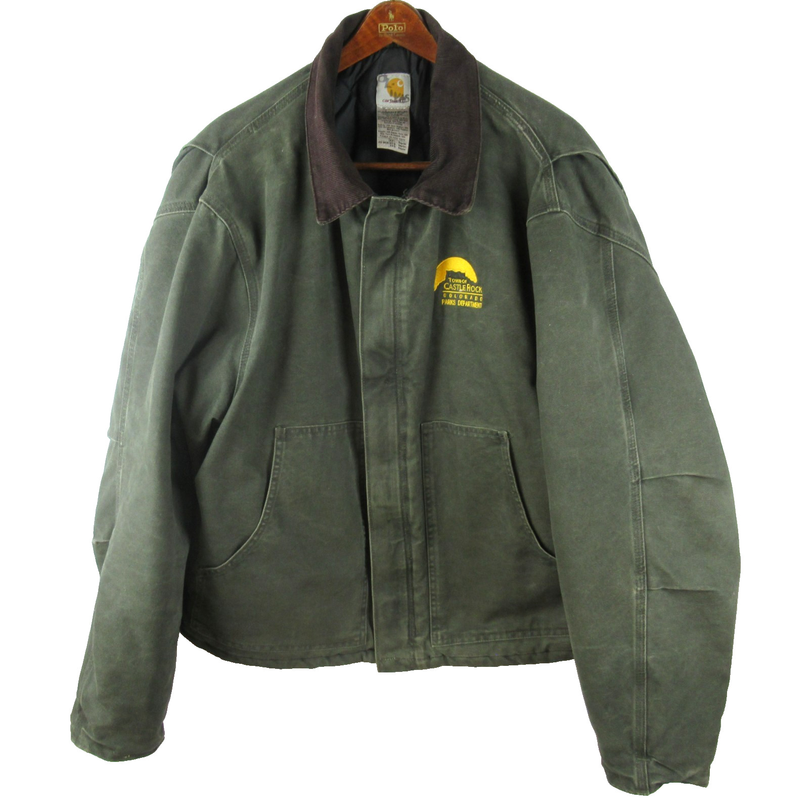 Vintage Carhartt J22 MOS Arctic Quilt Lined Jacket Mens 2XL Moss Green Canvas