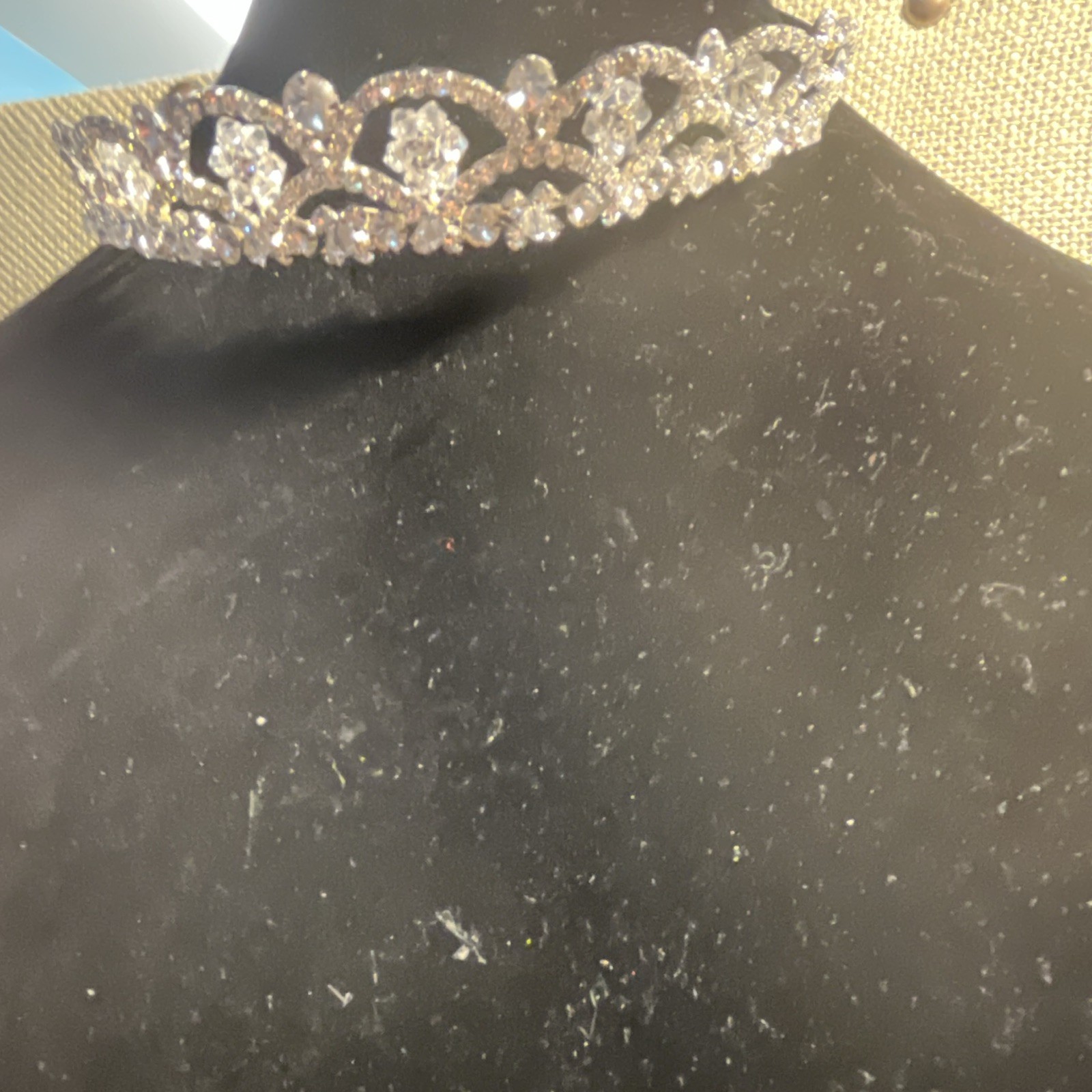 Vintage Hand Wired Crystal Tiara Mid Century Bridal Crown Bicone Clusters Pins