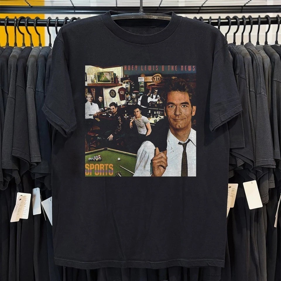 Huey Lewis and the News Vintage Band T-Shirt Black S-5XL
