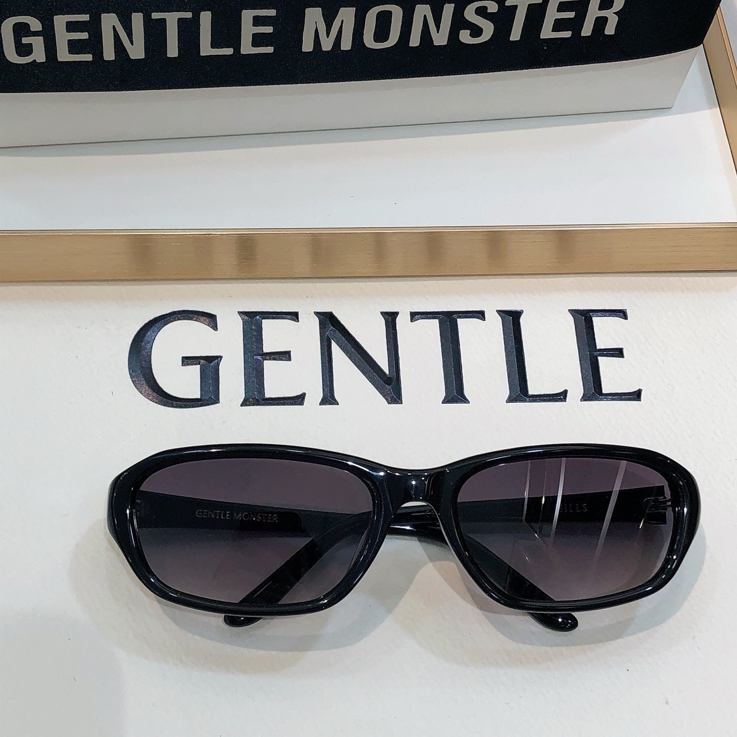 Gentle Monster HILLS Sunglasses Black Frame Purple Gradient Lens 59-19-125