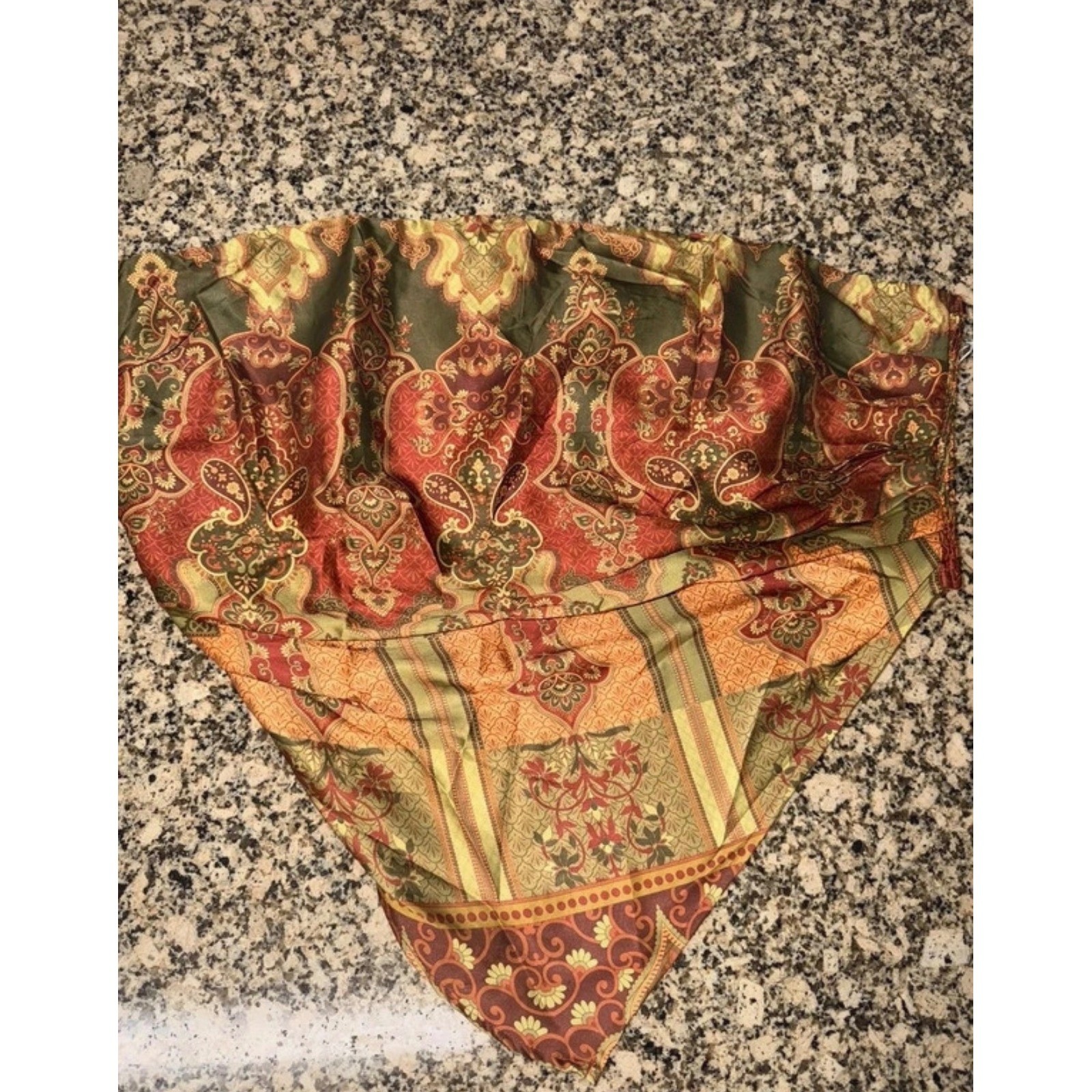 Truth NYC Boho Bandana Tube Top Rust Orange Paisley Handkerchief Hem Plus 3X NWT